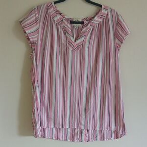 St. John's Bay Pink Striped Women's Top Sz PL